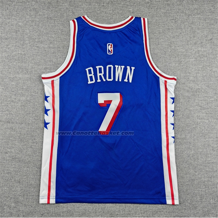 Maglia Bambino Philadelphia 76ers Jaylen Brown No 7 Icon 2025-26 Blu